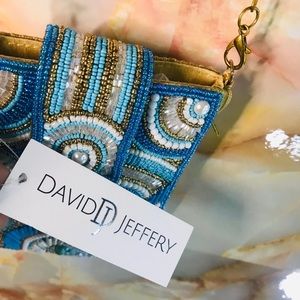 Blue beaded crossbody